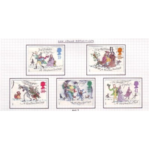 Great Britain Scott 1528-1532 1993 Christmas stamp set used