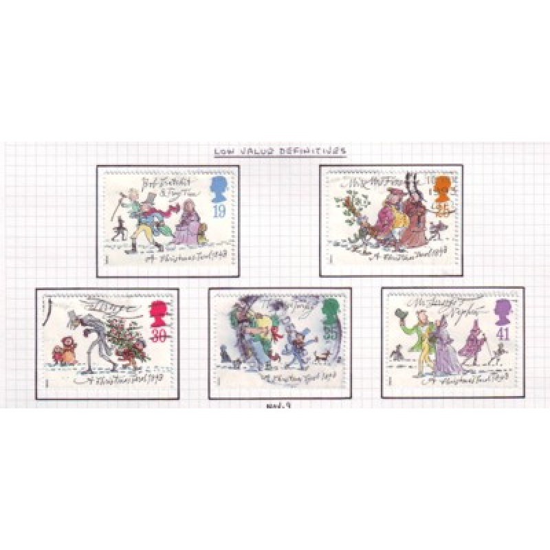 Great Britain Scott 1528-1532 1993 Christmas stamp set used