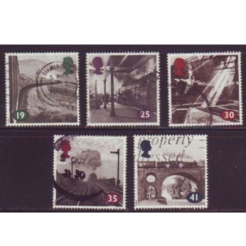Great Britain Scott 1533-1537 1994 Age of Steam Railways stamp set used