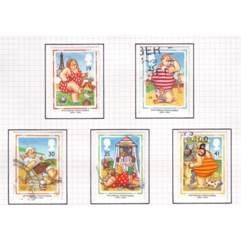 Great Britain Scott 1553-1557 1994 Picture Postcards Anniversary stamp set used