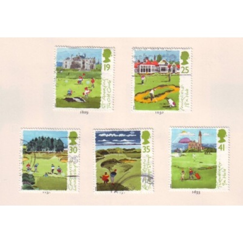 Great Britain Scott 1567-1571 1994 Golf Courses stamp set used