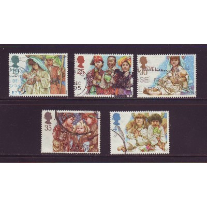 Great Britain Scott 1581-1585 1994 Christmas stamp set used