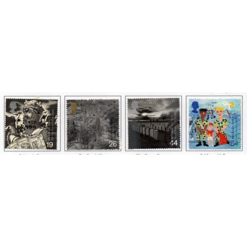 Great Britain Sc 1875-1878 1999 Soldiers Millennium stamp set used