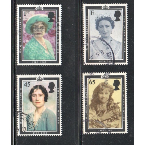 Great Britain Sc 2044-2047 2002 Queen Mother Memorial stamp set used