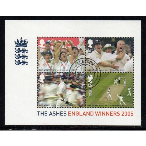Great Britain Sc 2320 2005 Ashes Cricket Match Victory stamp sheet used
