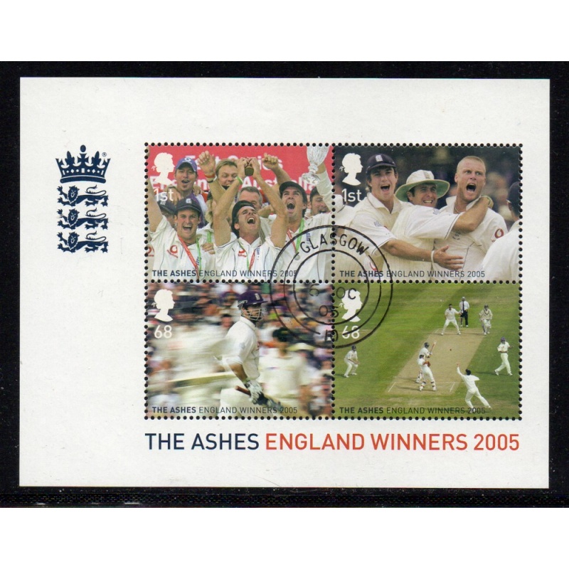 Great Britain Sc 2320 2005 Ashes Cricket Match Victory stamp sheet used