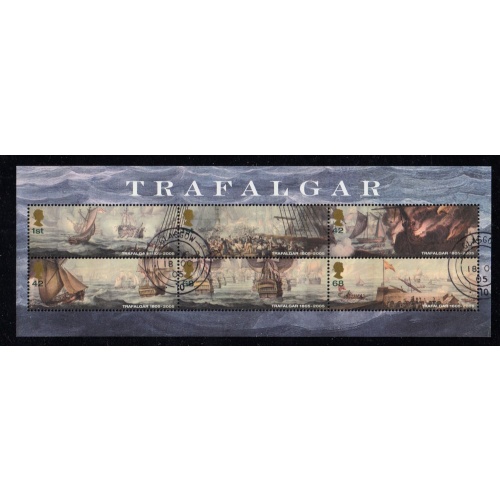Great Britain Sc 2326c 2005 Battle of Trafalgar stamp sheet used