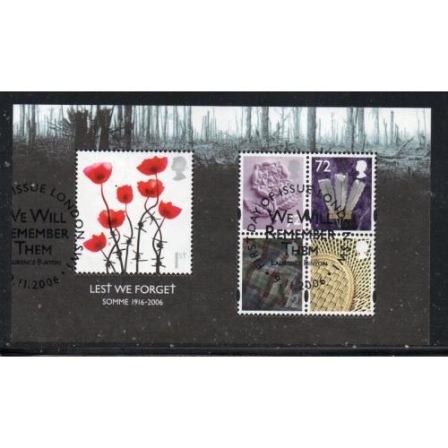 Great Britain Scott 2418 2006 Lest We Forget Somme stamp sheet used