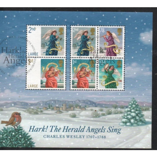 Great Britain Scott 2523  2007 Christmas stamp sheet used