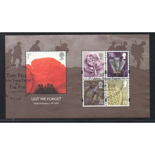 Great Britain Scott 2530a  2007 Lest We Forget Passchendaele stamp sheet used