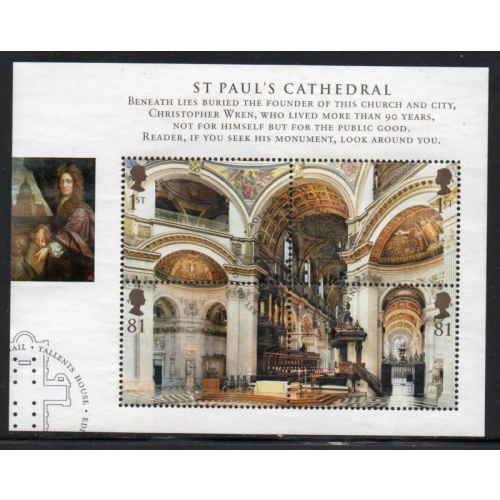 Great Britain Scott 2580 2008 St Paul's Cathedral stamp sheet used