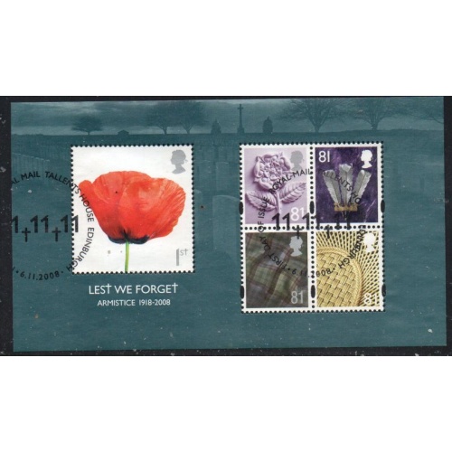 Great Britain Scott 2614 2008 Lest We Forget WW I Armistice  stamp sheet used