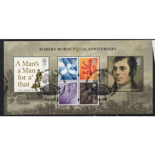 Great Britain Scott 2625 2009 Poet Robert Burns  stamp sheet used
