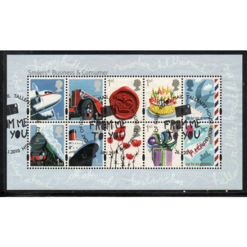 Great Britain Scott 2744 2010 Greetings stamp sheet used