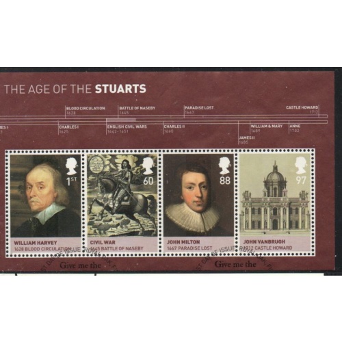 Great Britain Scott 2814 2010 Age of the Stuarts stamp sheet used