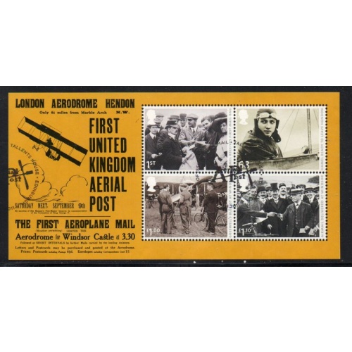 Great Britain Scott 2939 2011 First Air Mail Flight stamp sheet used