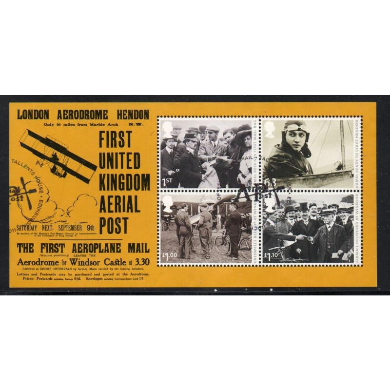 Great Britain Scott 2939 2011 First Air Mail Flight stamp sheet used