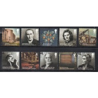 Great Britain Scott 2997-3006 2012 Britons of Distinction stamp set used