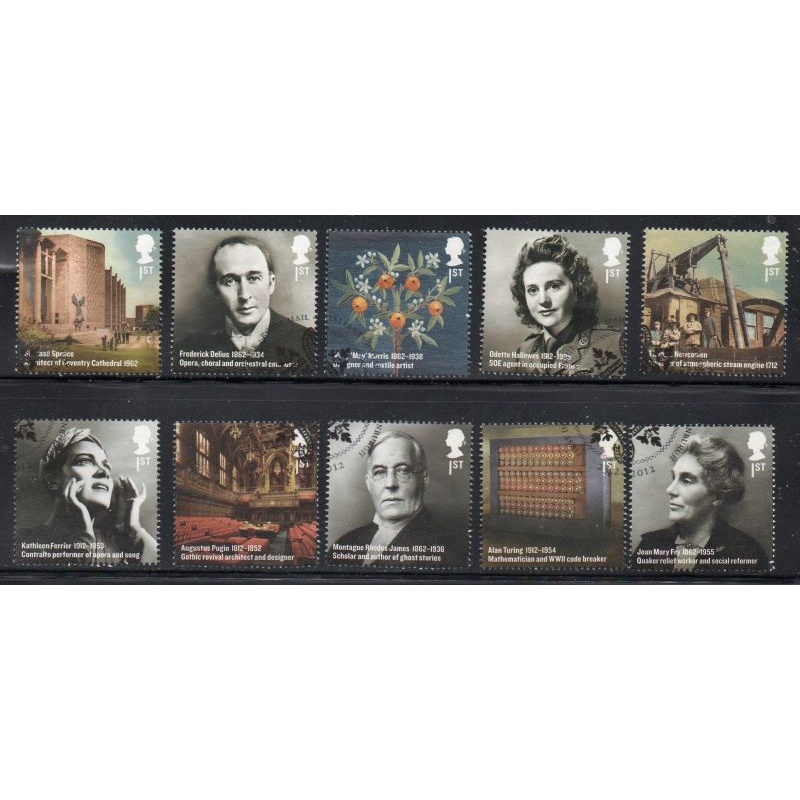 Great Britain Scott 2997-3006 2012 Britons of Distinction stamp set used