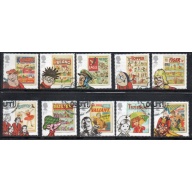 Great Britain Scott 3008-3017 2012 Comic Book Covers & Characters stamp set used