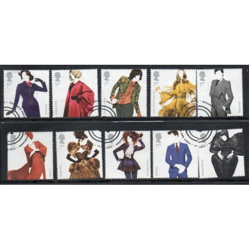 Great Britain Scott 3018-3027 2012 British Fashion stamp set used