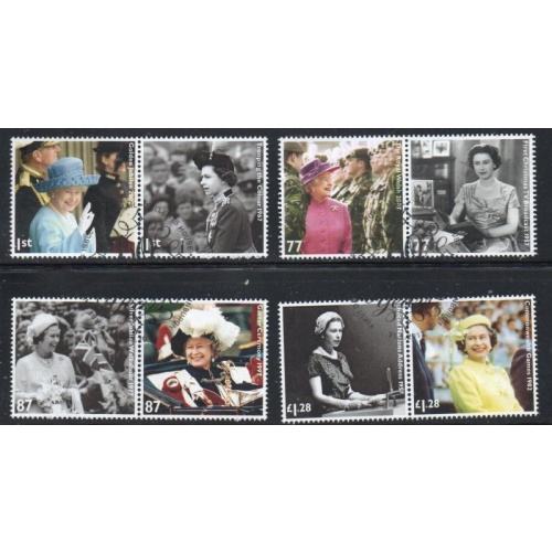 Great Britain Scott 3028-3035 2012 60th Anniversary Reign of QE II stamp set used