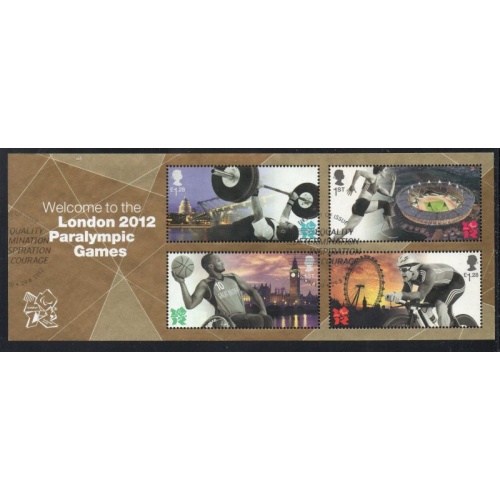 Great Britain Scott 3076 2012 Paralympics stamp sheet used