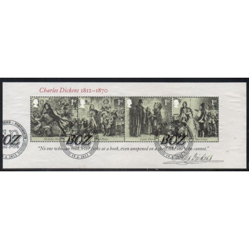 Great Britain Scott 3043 2012 Charles Dickens stamp sheet used