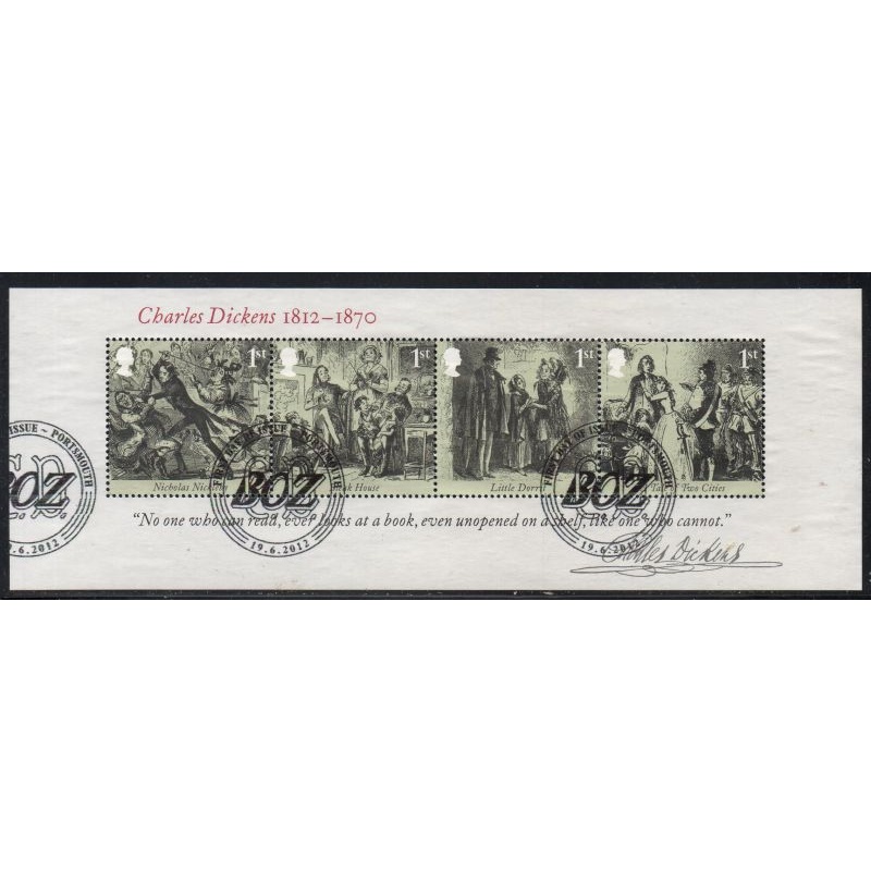 Great Britain Scott 3043 2012 Charles Dickens stamp sheet used