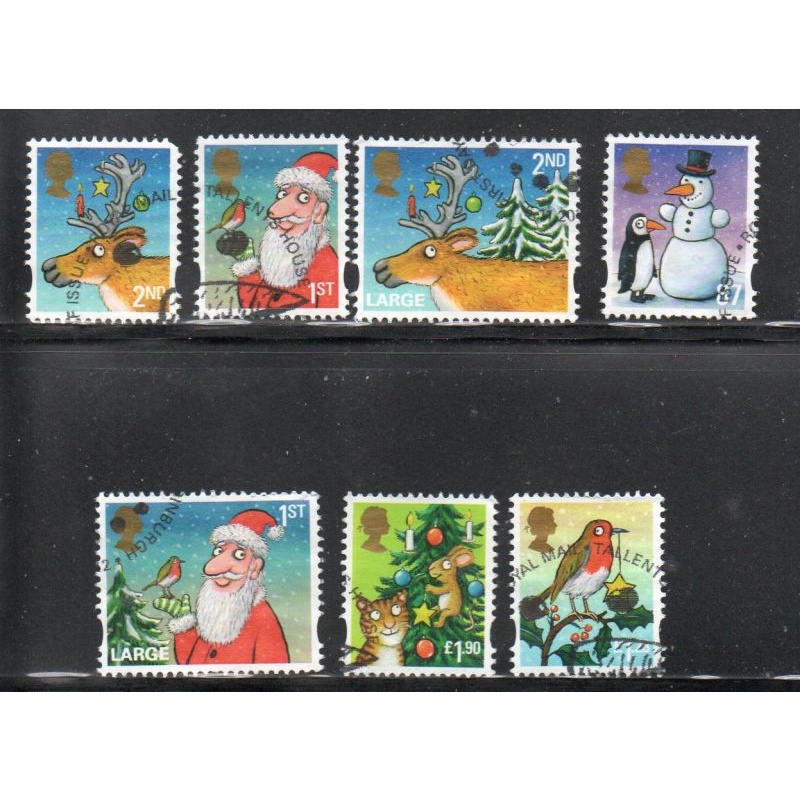 Great Britain Scott 3119a-g 2012 Christmas stamp set used