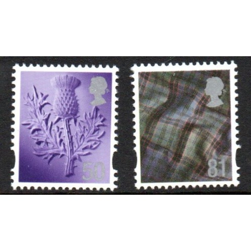 G.B Scotland Sc 31-2 2008 Thistle & Tartan stamp set mint NH