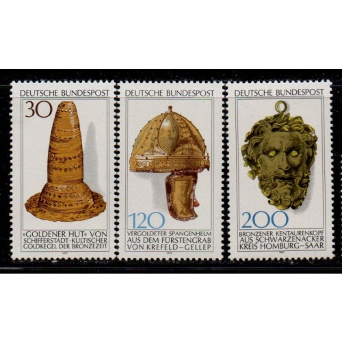 Germany Sc 1258-1260 1977 Archaeological  Treasures stamp set mint NH