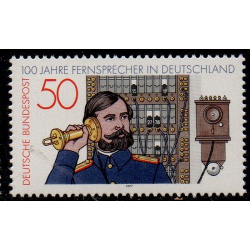 Germany Sc 1261 1977 Telephone Anniversary stamp mint NH