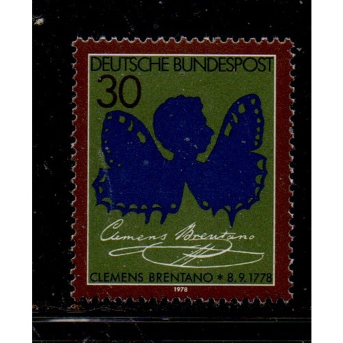 Germany Sc 1279 1978 Brentano as Butterfly stamp mint NH