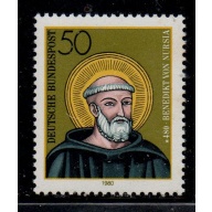Germany Sc 1334 1980 St Benedict of Nursia stamp mint NH