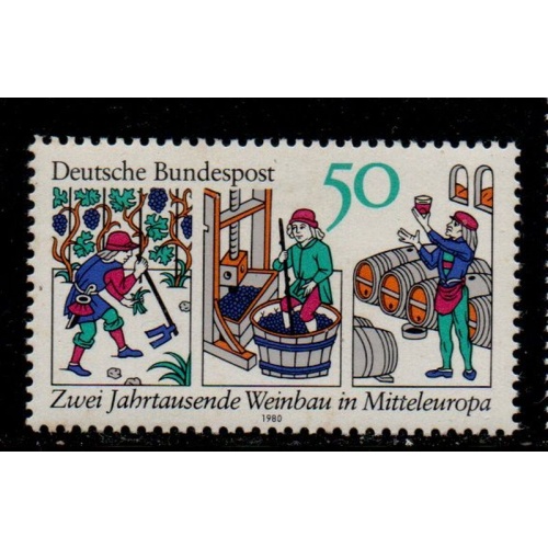 Germany Sc 1338 1980 Wine Production stamp mint NH