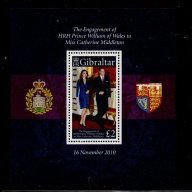 Gibraltar Sc 1266 2011 Engagement Prince William stamp sheet mint NH