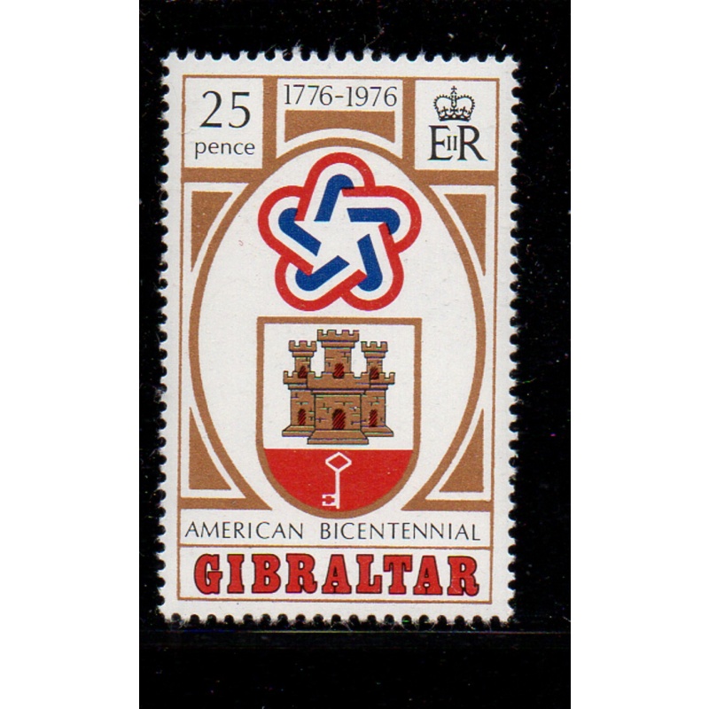 Gibraltar Sc 329 1976 US Bicentennial  stamp mint NH