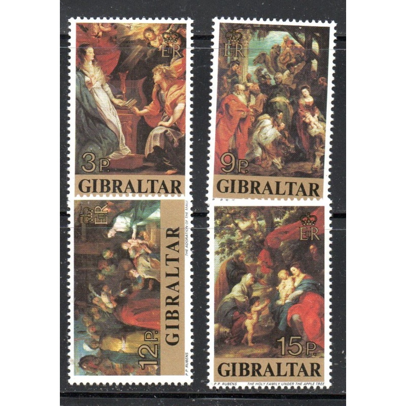 Gibraltar Sc 359-362 1977 Christmas stamp set mint NH