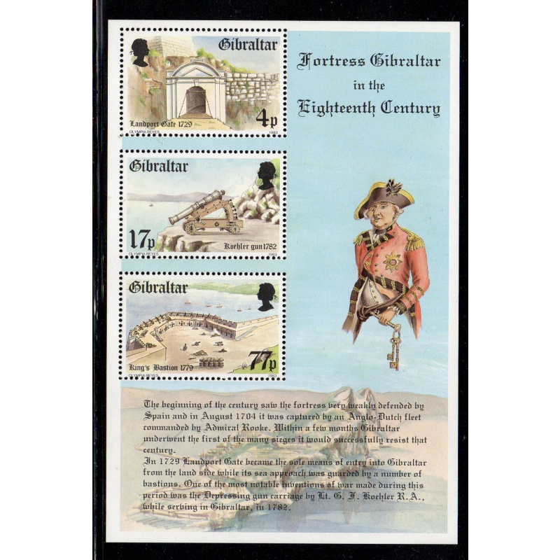 Gibraltar Sc 455a 1983 Fortress Gibraltar stamp sheet mint NH