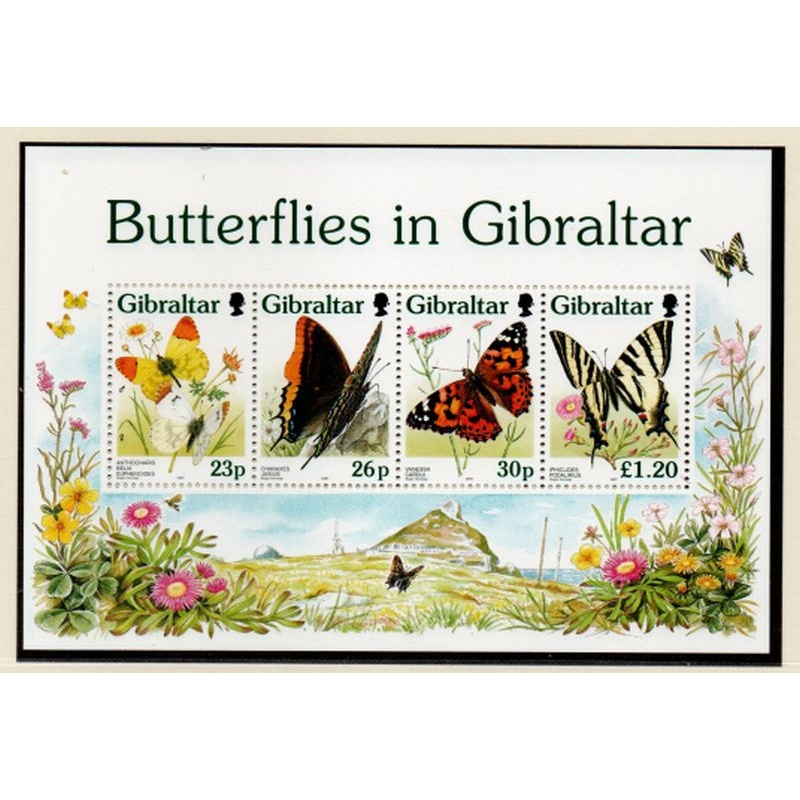 Gibraltar Sc 731a 1997 Butterflies stamp sheet mint NH