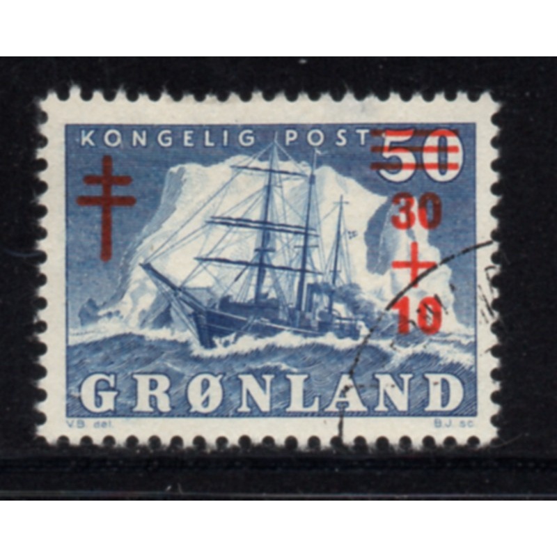 Greenland Sc B1 1958 TB Ship  stamp used