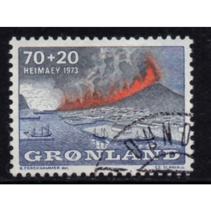 Greenland Sc B6 1973 Heimaey Volcano stamp used