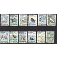Greenland Sc 177-188 1987-90 Birds  stamp set mint NH