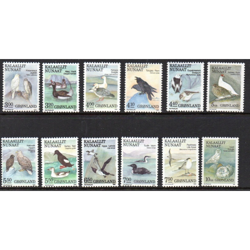 Greenland Sc 177-188 1987-90 Birds  stamp set mint NH