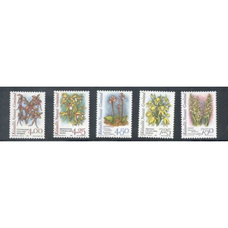 Greenland Sc 279-83 1995-96 Orchids stamp set mint NH