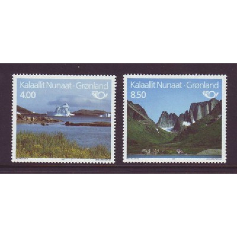 Greenland Sc 289-90 1995 Tourism Iceberg Mountains stamp set mint NH