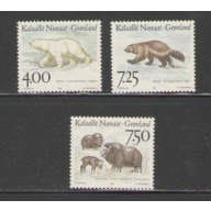 Greenland Sc 296-98 1995 Native Animals stamp set mint NH