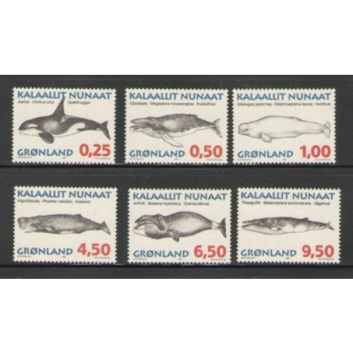 Greenland Sc 303-08 1996 Whales stamp set mint NH