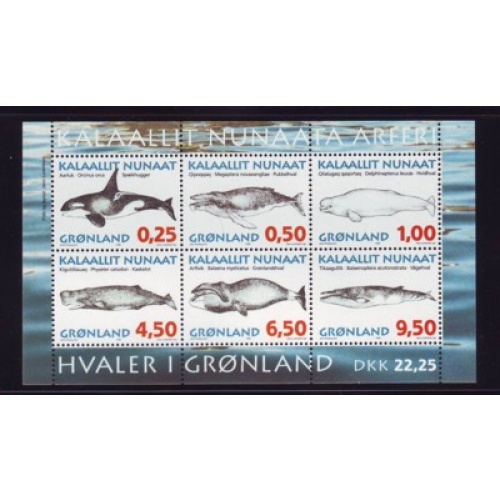 Greenland Sc 308a 1996 Whales stamp sheet mint NH